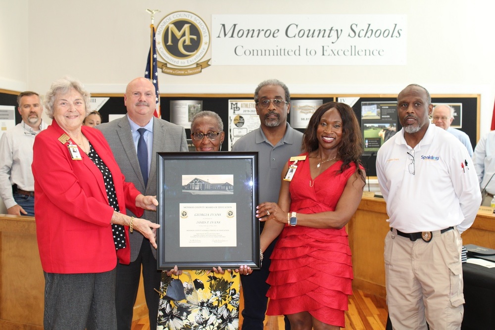 Georgia Evans and Family with the Monroe County BOE