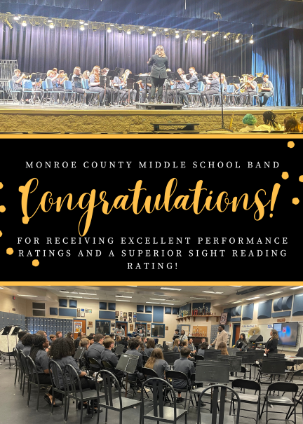 Congratulations to MCMS Band for excellent and superior ratings at LGPE!