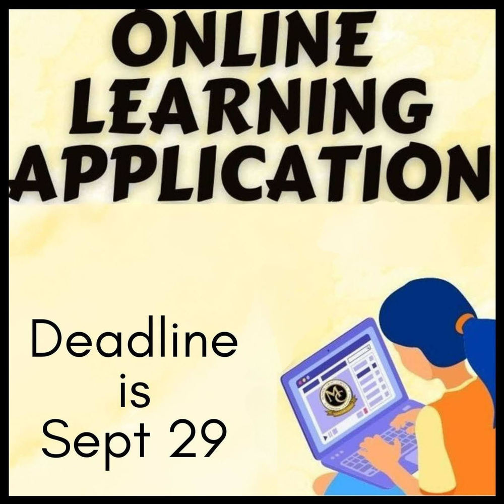 online learning application - deadline is september 29