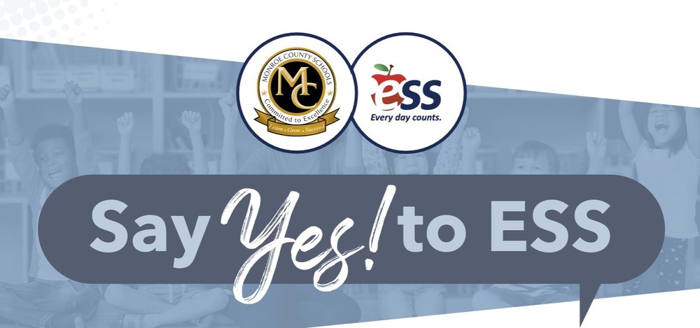 Graphic with MC Schools Logo and ESS logo that says Say Yes to ESS